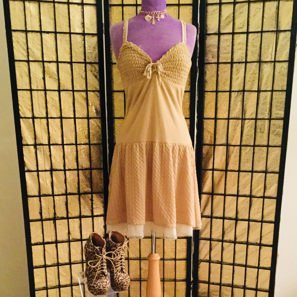 Free People beige knit dress